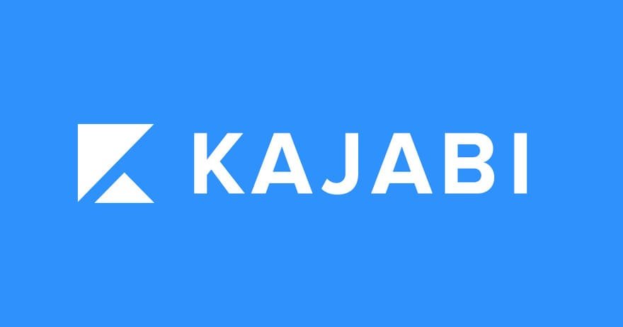 Kajabi logo an a blue background