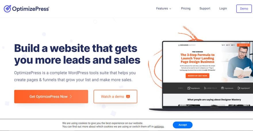 OptimizePress build a website