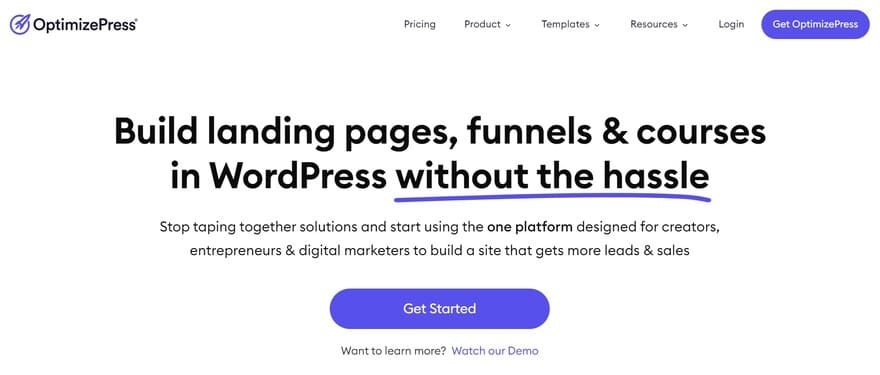 OptimizePress landing pages funnels and courses in WordPress